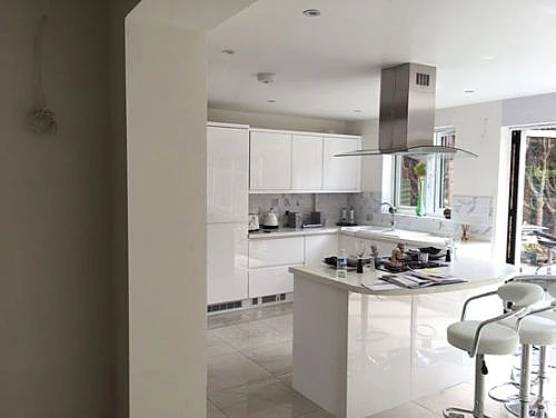 marble tiled kitchen floor