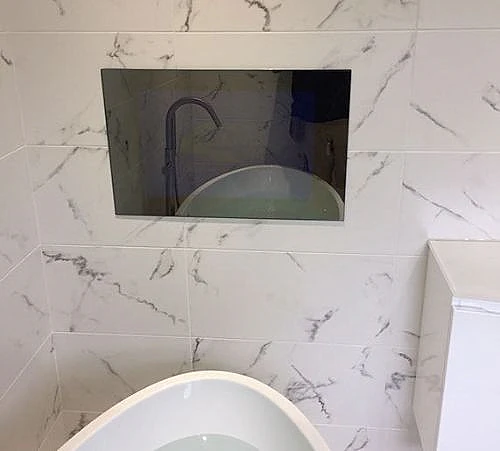 mirror and bathroom tiles 